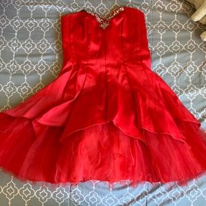 Strapless Red Dress